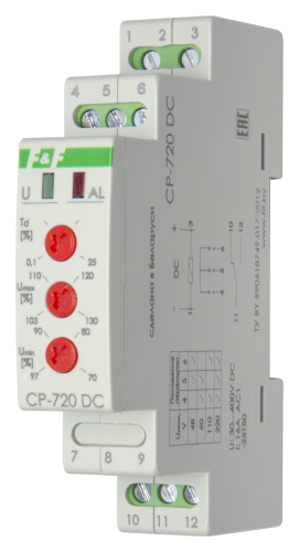 Реле контроля напряжения CP-720 DC однофазное